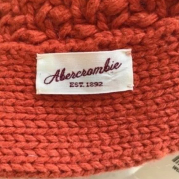 VINTAGE Abercrombie & Fitch chunky knit button HAT cap  rare